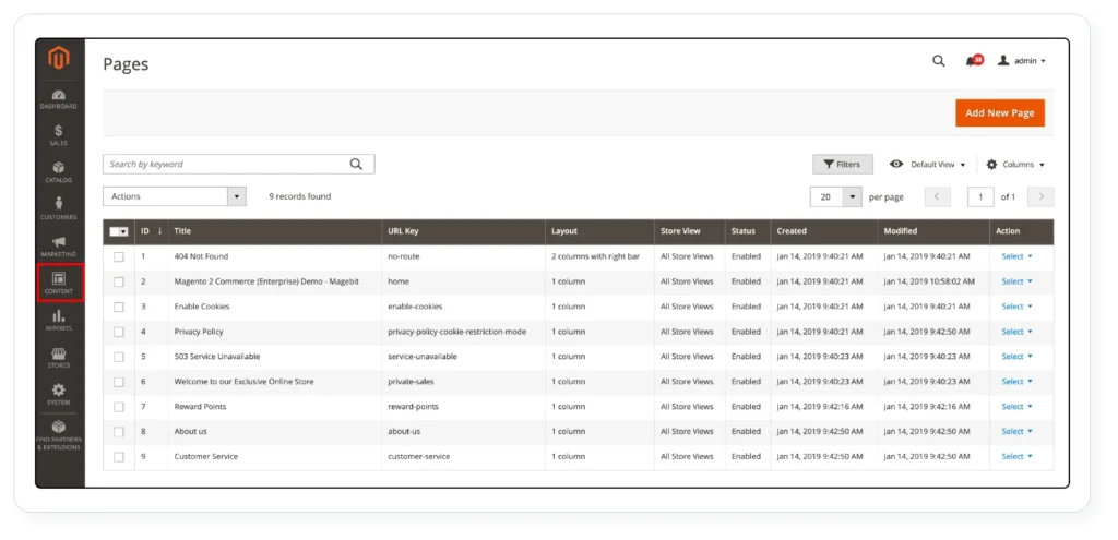 Achterkant Magento