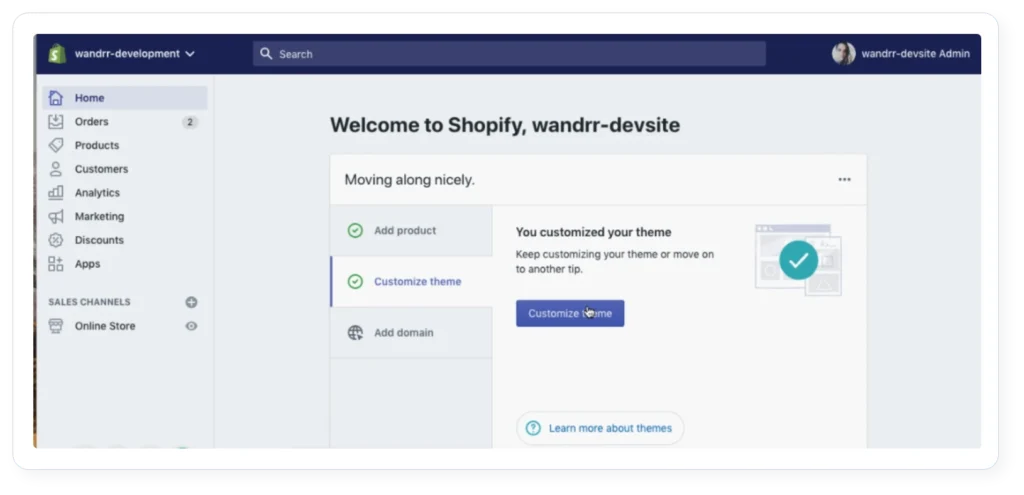 Achterkant Shopify