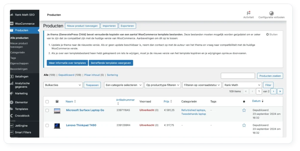 Achterkant WordPress