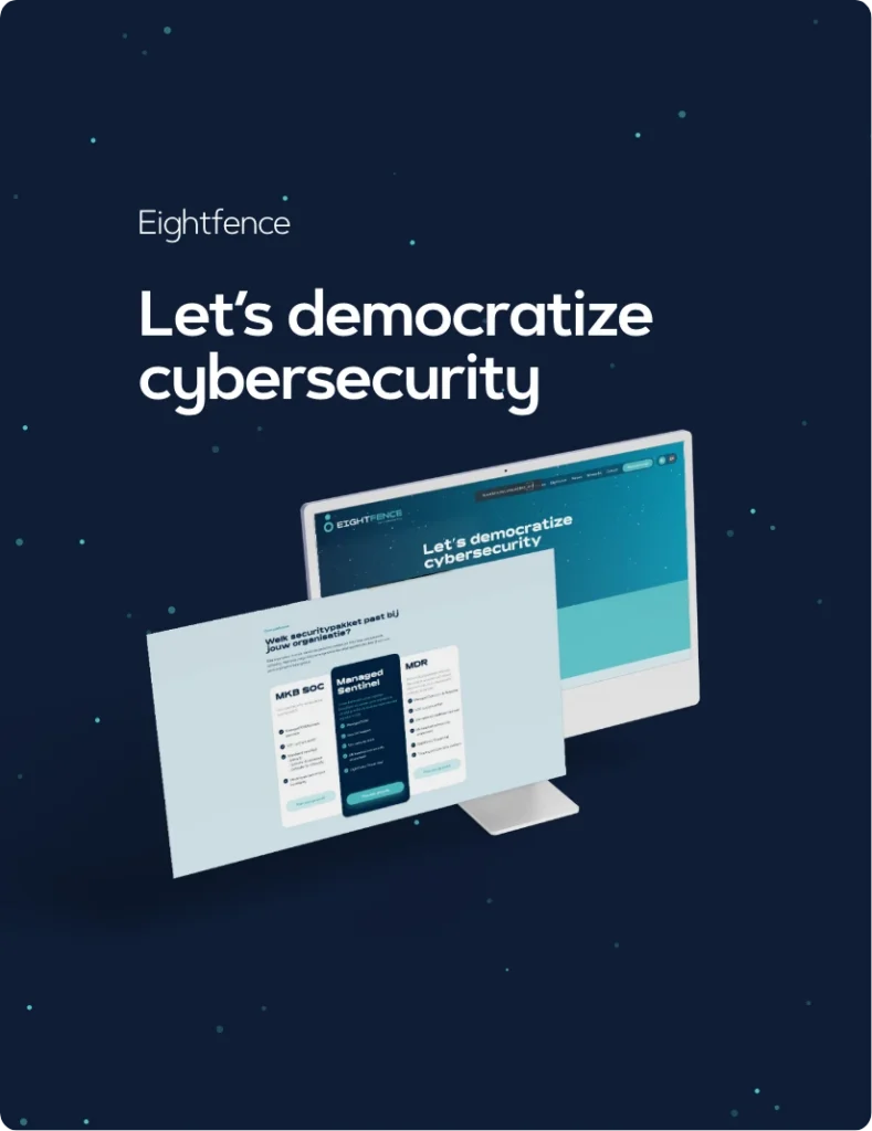 Eightfence — Let-s democratize cybersecurity, de website op een beeldscherm